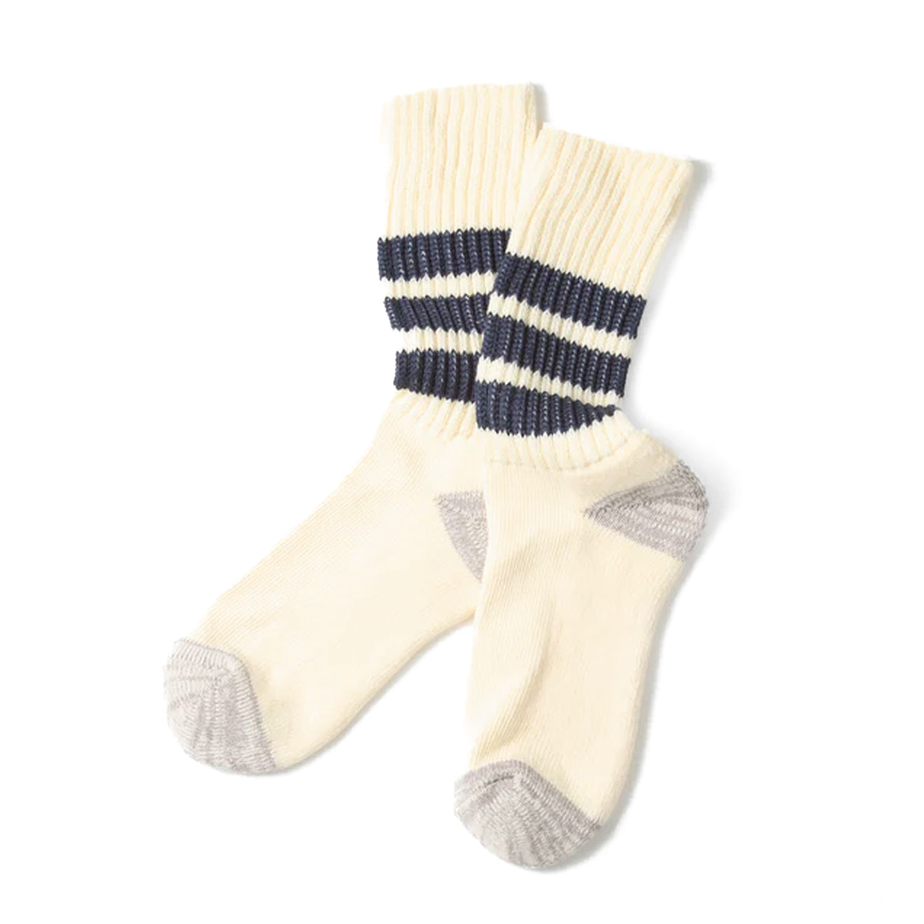 ROTOTO Coarse Ribbed Oldschool Crew Socks Navy - pam pam 