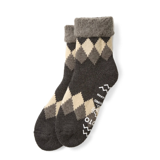 ROTOTO Comfy Room Socks Diamond Dark Gray / Charcoal - pam pam