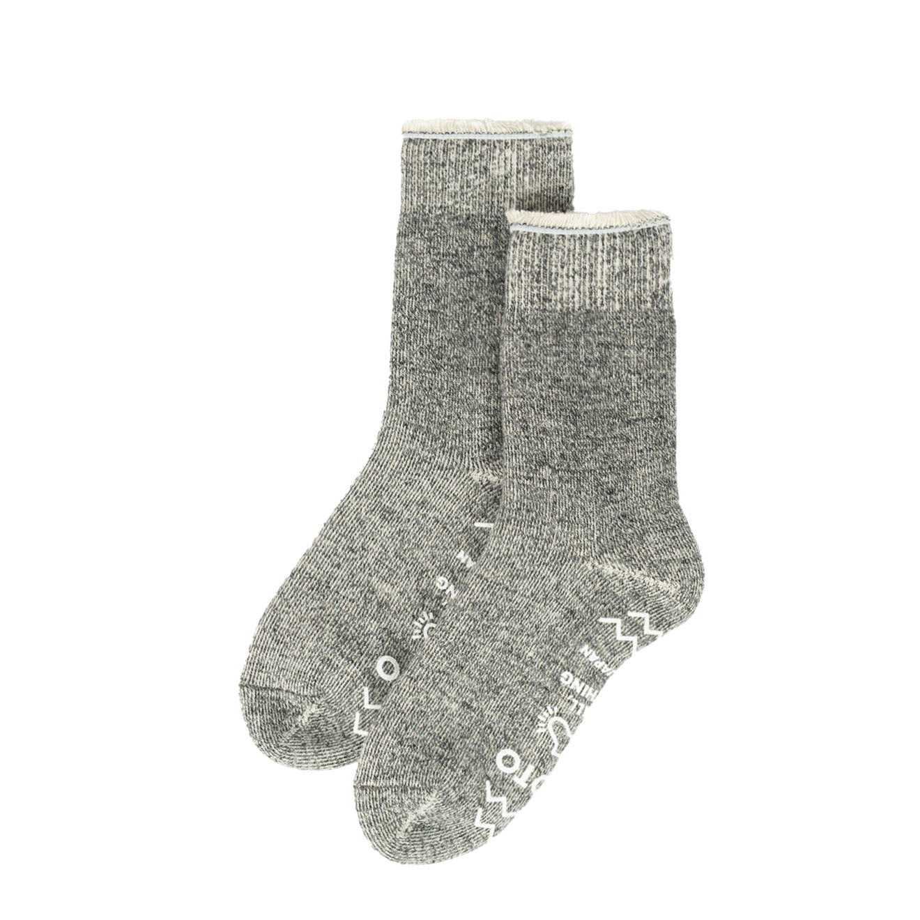 ROTOTO Double Face Room Socks Shaggy Pile Charcoal - pam pam 