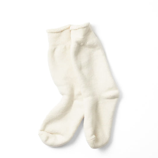 ROTOTO Double Face Crew Socks Merino Wool & Organic Cotton Ivory - pam pam