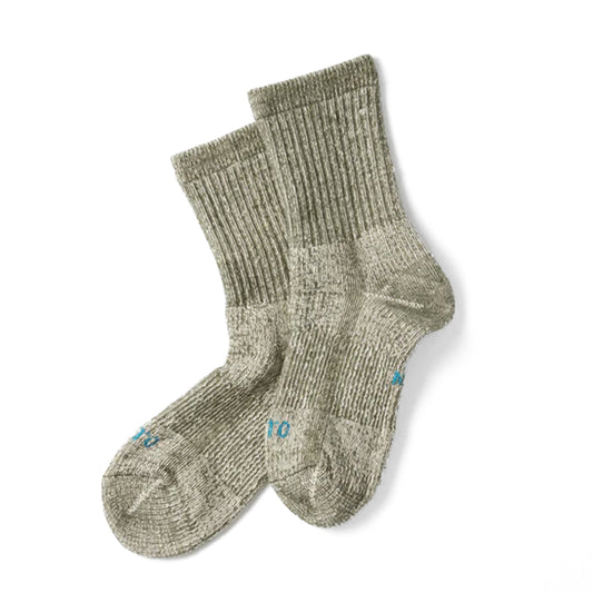 ROTOTO Double Face Mini Crew Socks Organic Cotton Olive - pam pam
