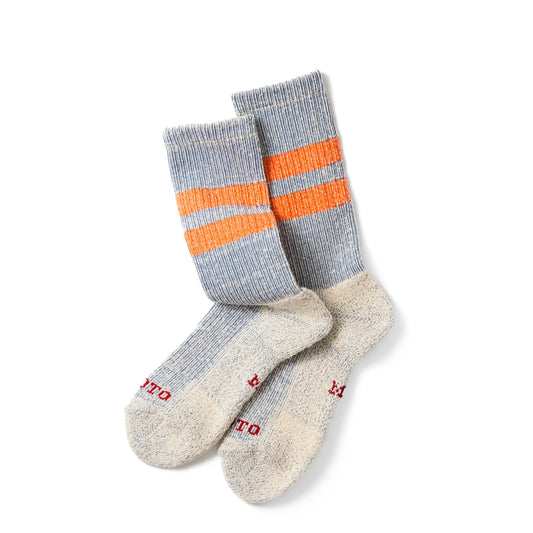 ROTOTO Pile Stripe Marl Socks Blue / Orange - pam pam
