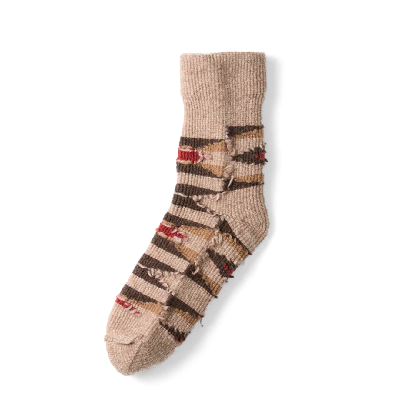 ROTOTO Womens Merino Lambs Wool Room Socks Native Light Brown - pam pam 