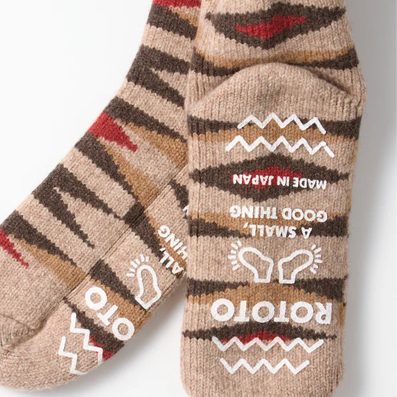 ROTOTO Womens Merino Lambs Wool Room Socks Native Light Brown - pam pam 