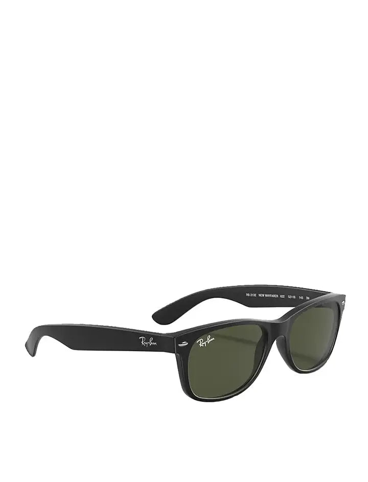 Ray-Ban RB2132 145 55 New Wayfarer Sunglasses Rubber Black / Green Ray-Ban