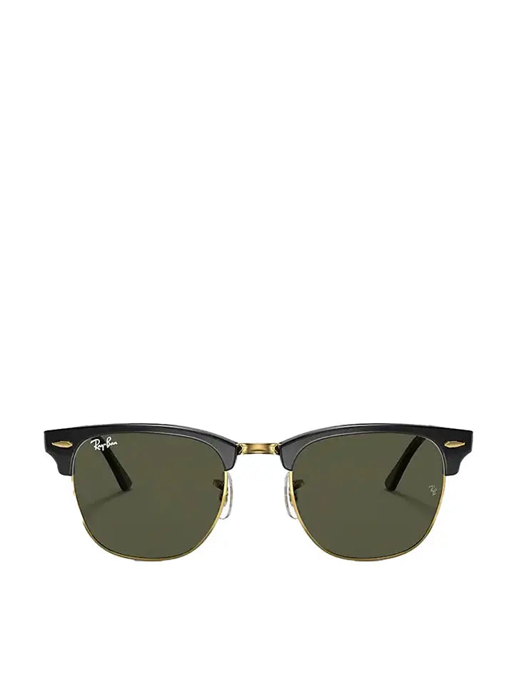 Ray-Ban RB3016 150 55 Clubmaster Classic Sunglasses Black on Arista / Green G-15 Ray-Ban