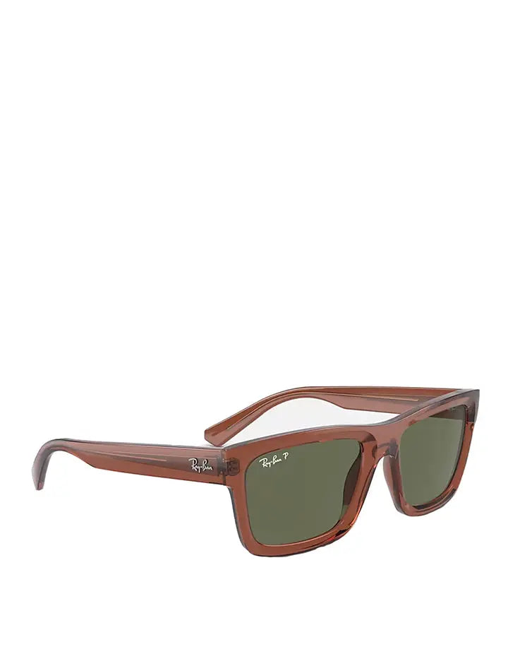 Ray-Ban Warren Bio-Based RB4396 145 54 Sunglasses Polished Transparent Brown / Dark Green Ray-Ban