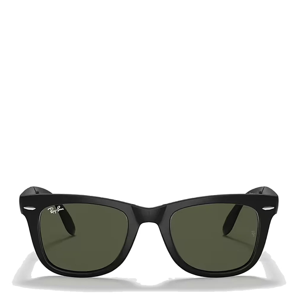 Ray-Ban RB4105 601S 50 Folding Wayfarer Sunglasses Black / Green Lens