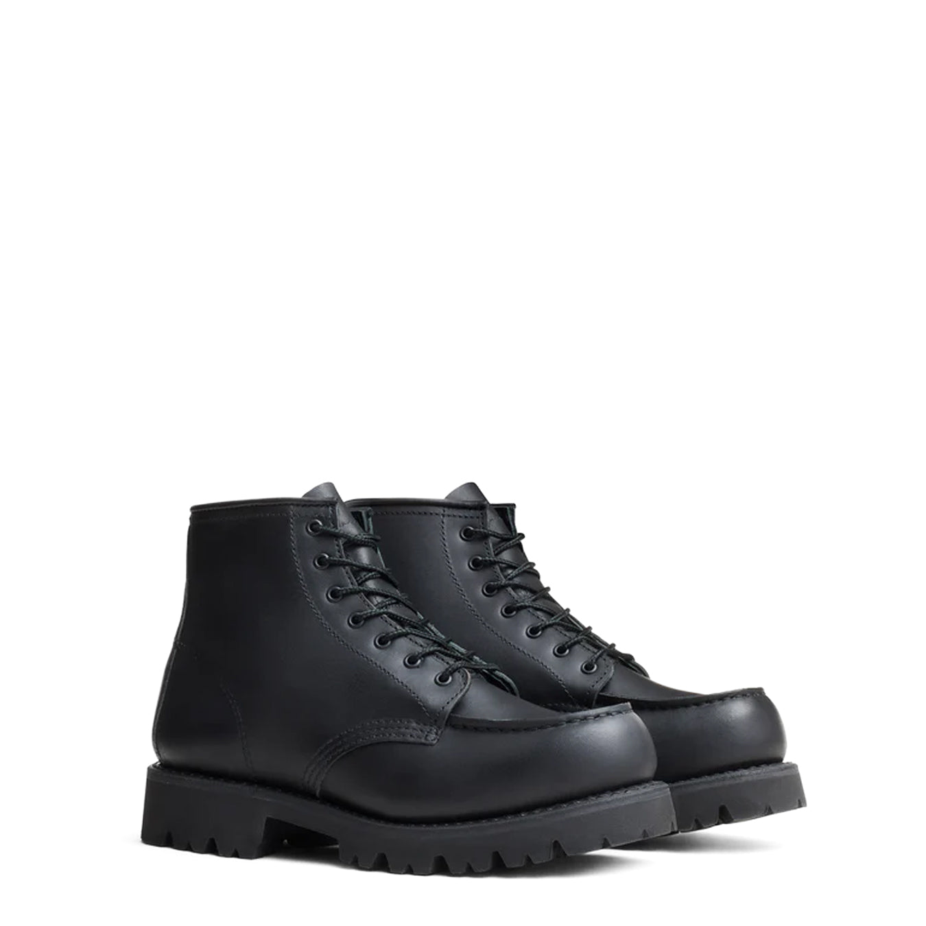 Red Wing Womens 6-Inch Porter Moc Toe Boots Black Boundary - pam pam 