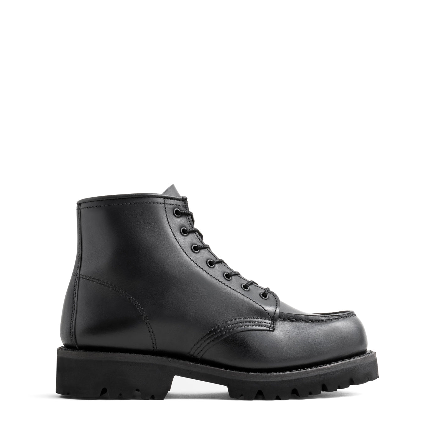 Red Wing Womens 6-Inch Porter Moc Toe Boots Black Boundary - pam pam 