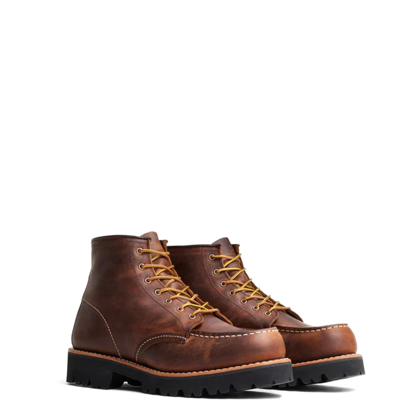 Red Wing Womens 6-Inch Porter Moc Toe Boots Copper Rough & Tough - pam pam 