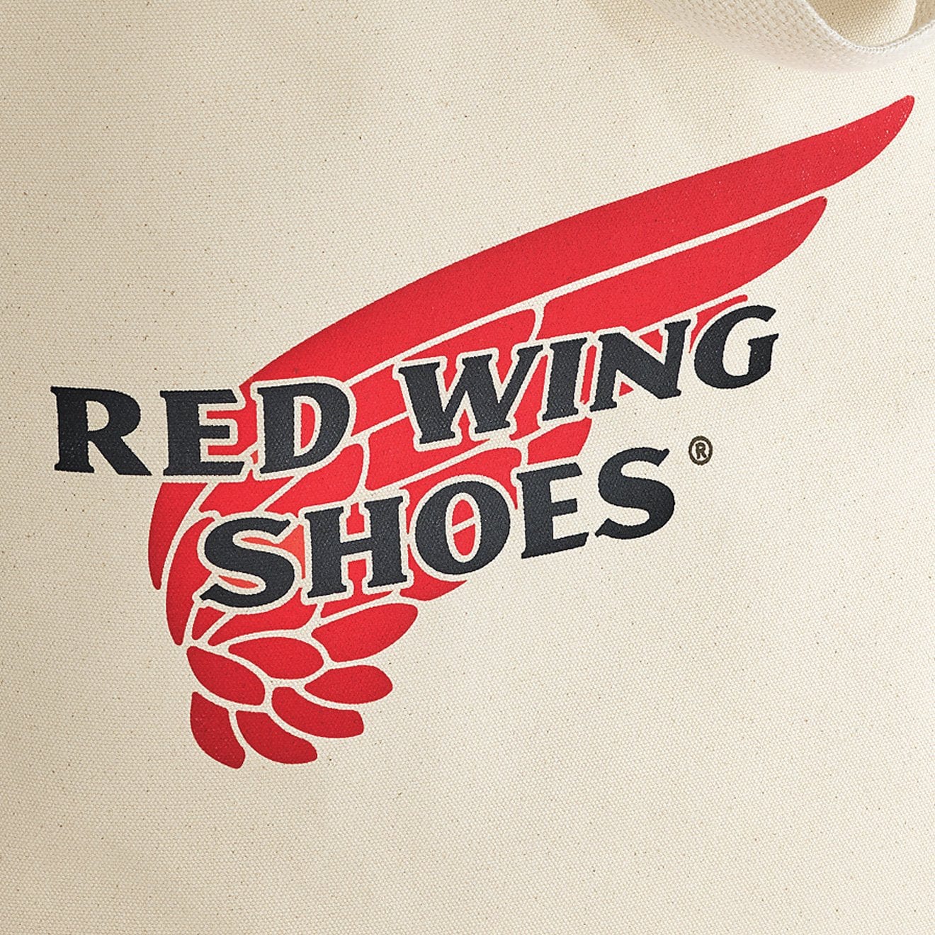 Red wing Canvas Tote Bag Natural