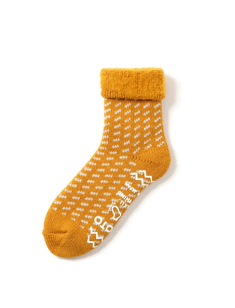 RoToTo Comfy Room Socks Birds Eye Dark Yellow RoToTo