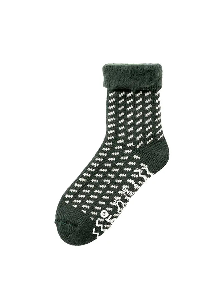 RoToTo Comfy Room Socks Birds Eye Green RoToTo