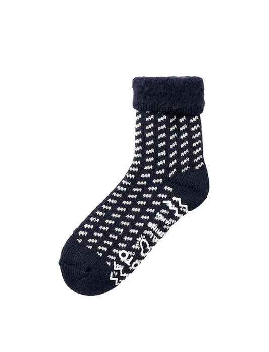 RoToTo Comfy Room Socks Birds Eye Navy RoToTo