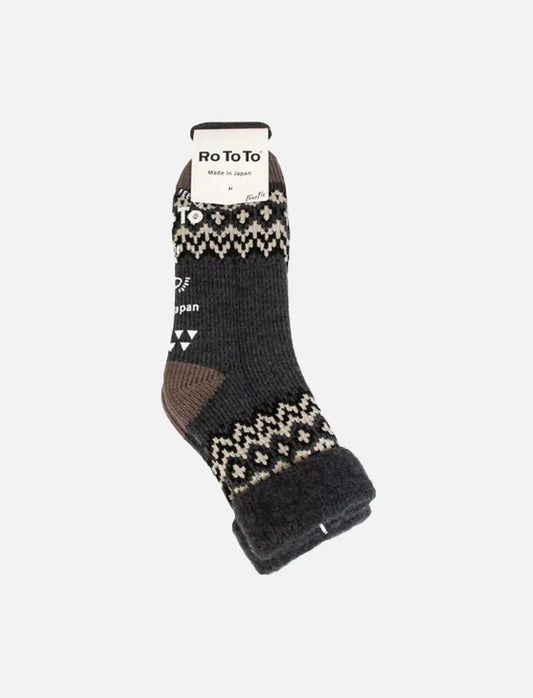 RoToTo Comfy Room Socks Nordic Charcoal RoToTo