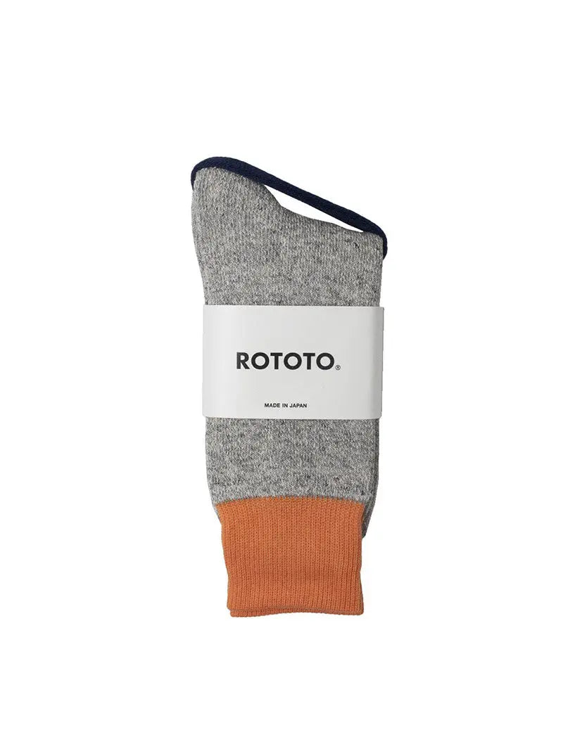 RoToTo Double Face Socks Light Orange / Light Gray RoToTo