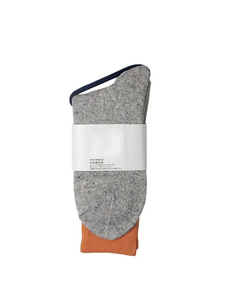 RoToTo Double Face Socks Light Orange / Light Gray RoToTo