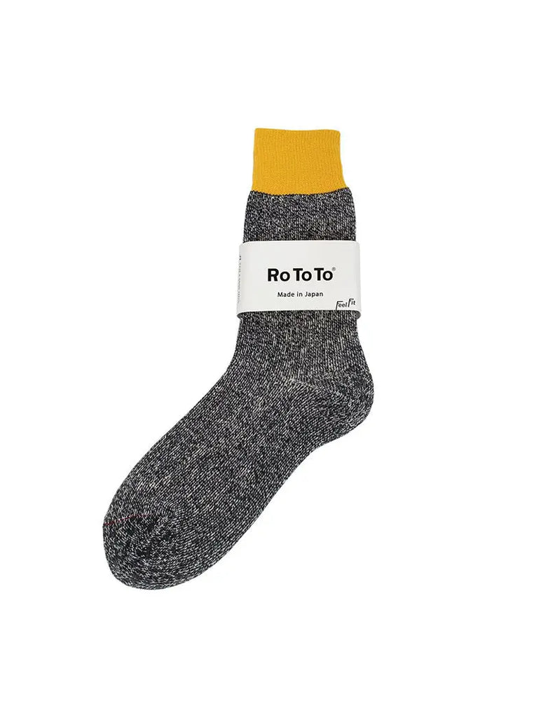 RoToTo Double Face Socks Yellow / Charcoal RoToTo