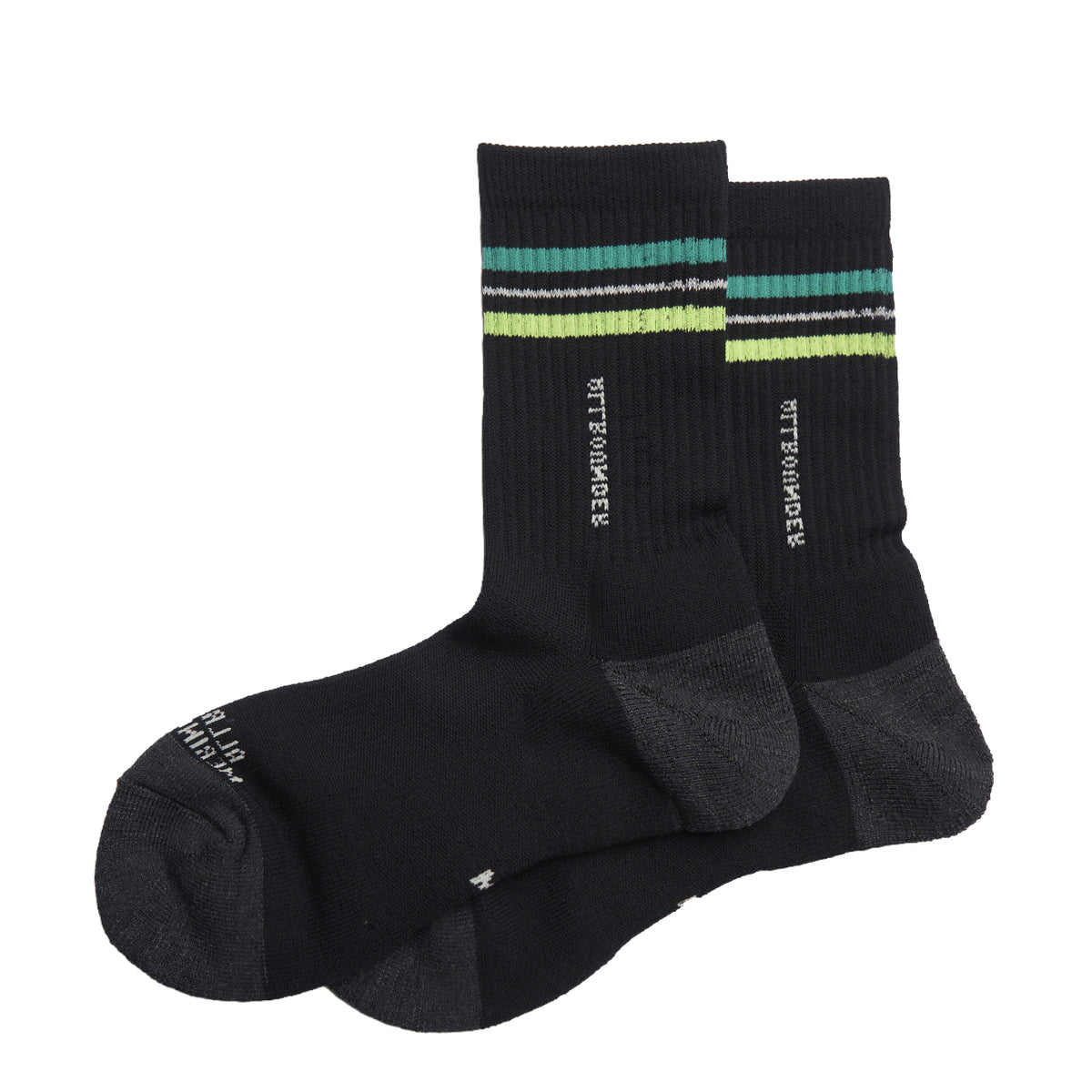 RoToTo Allrounder Merino Cushion Stripe Socks Black / Green / Navy