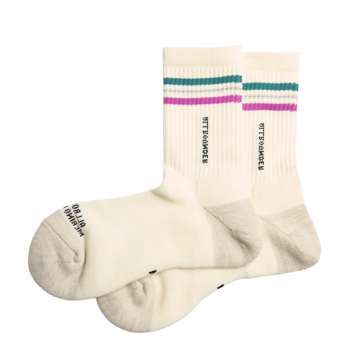 RoToTo Allrounder Merino Cushion Stripe Socks Ivory / Blue / Red