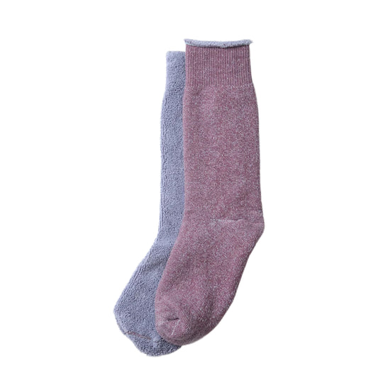 RoToTo Reversible Pile Socks Faded Purple / Light Blue