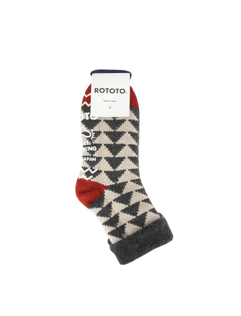 Rototo Comfy Room Socks Charcoal / Red RoToTo