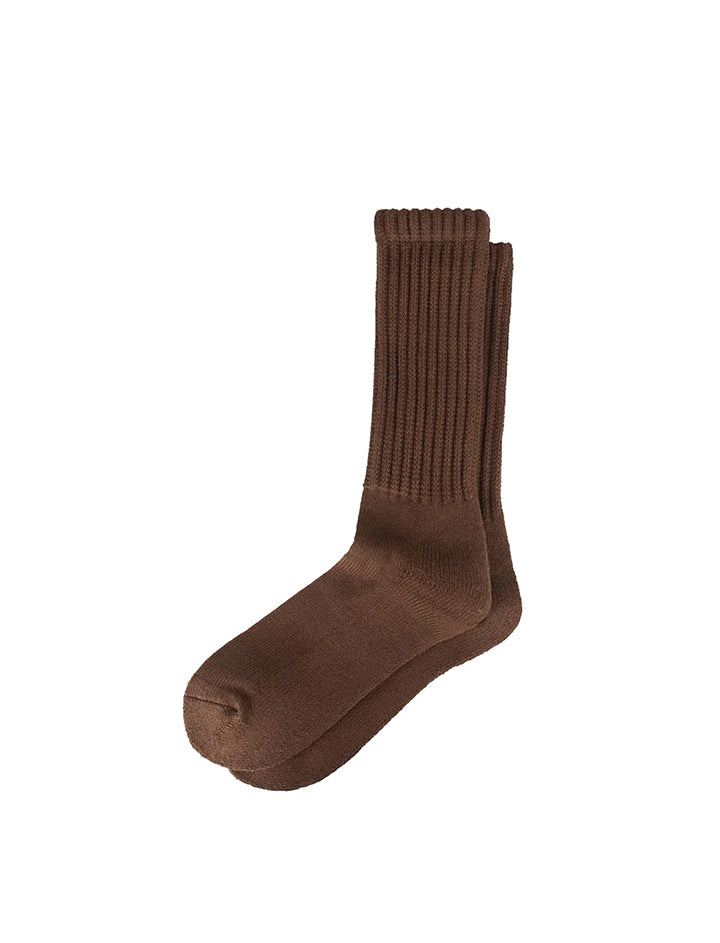 Rototo Loose Pile Crew Socks Chocolate RoToTo