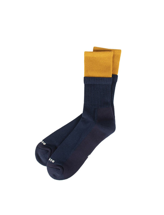 Rototo Organic Cotton Double Dark Yellow / Navy RoToTo