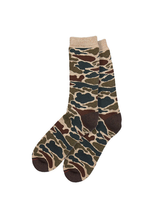 Rototo Pile Camo Crew Socks Beige RoToTo