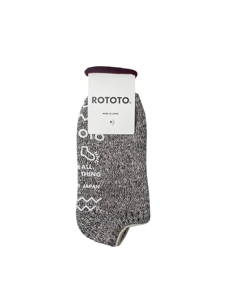 Rototo Recycled Cotton Pile Slipper Socks Ivory / Charcoal RoToTo