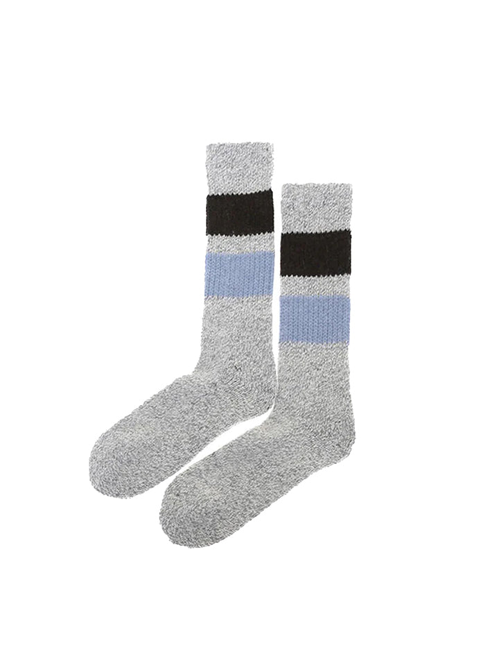 Rototo Retro Winter Outdoor Socks Gray / Dark Brown / Light Blue RoToTo