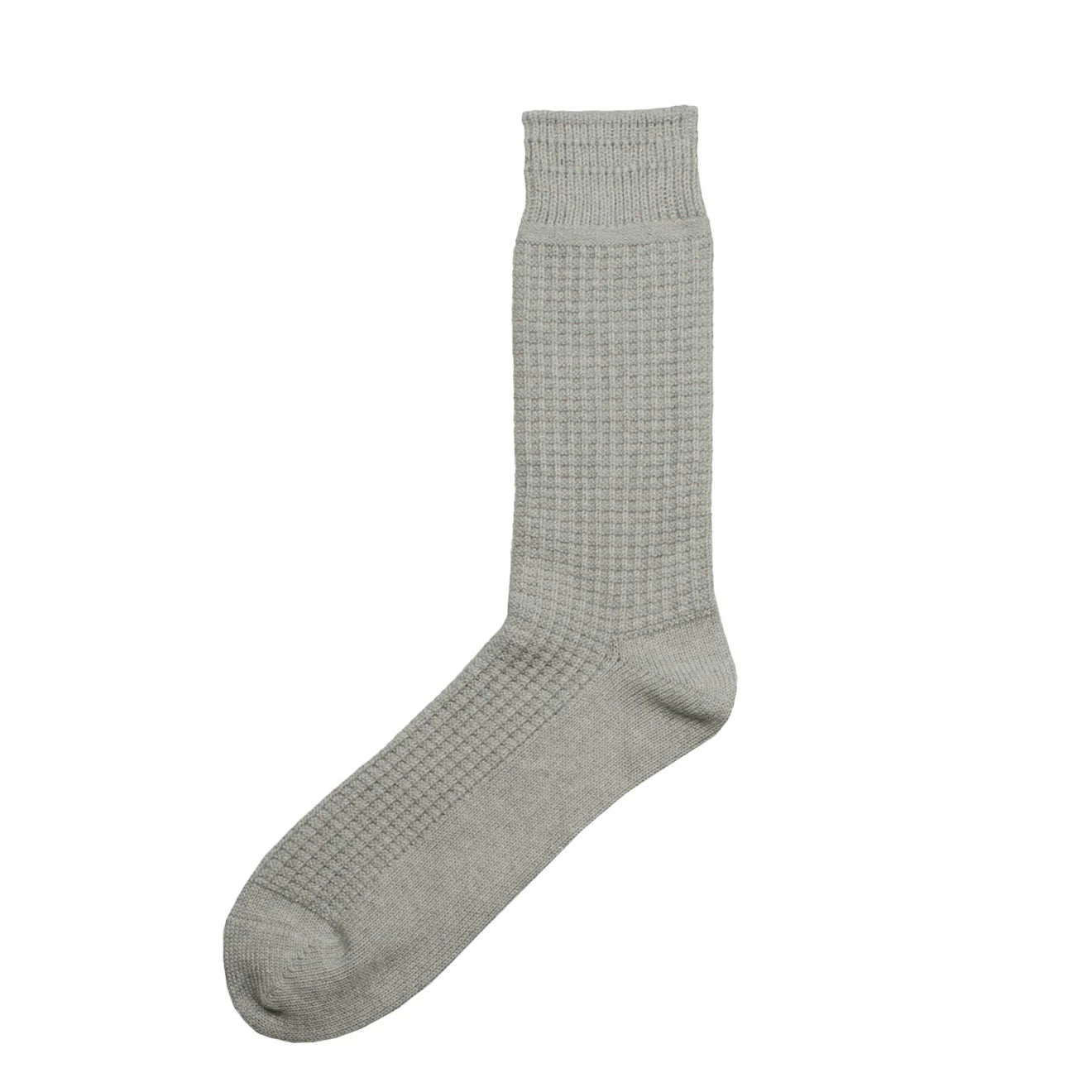 Rototo Cotton Waffle Crew Socks Medium Gray