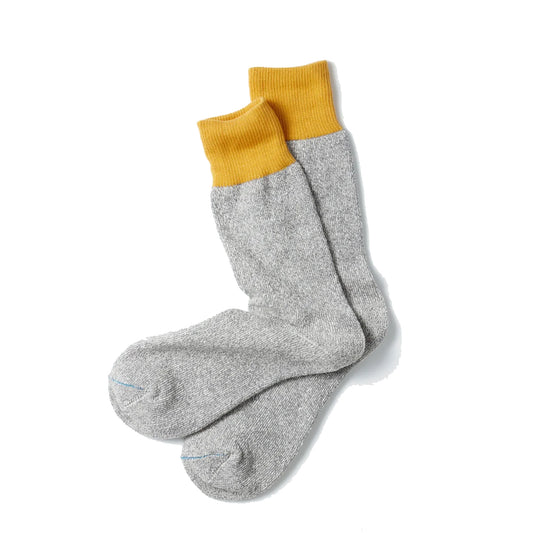 Rototo Double Face Crew Sock Dark Yellow / Grey