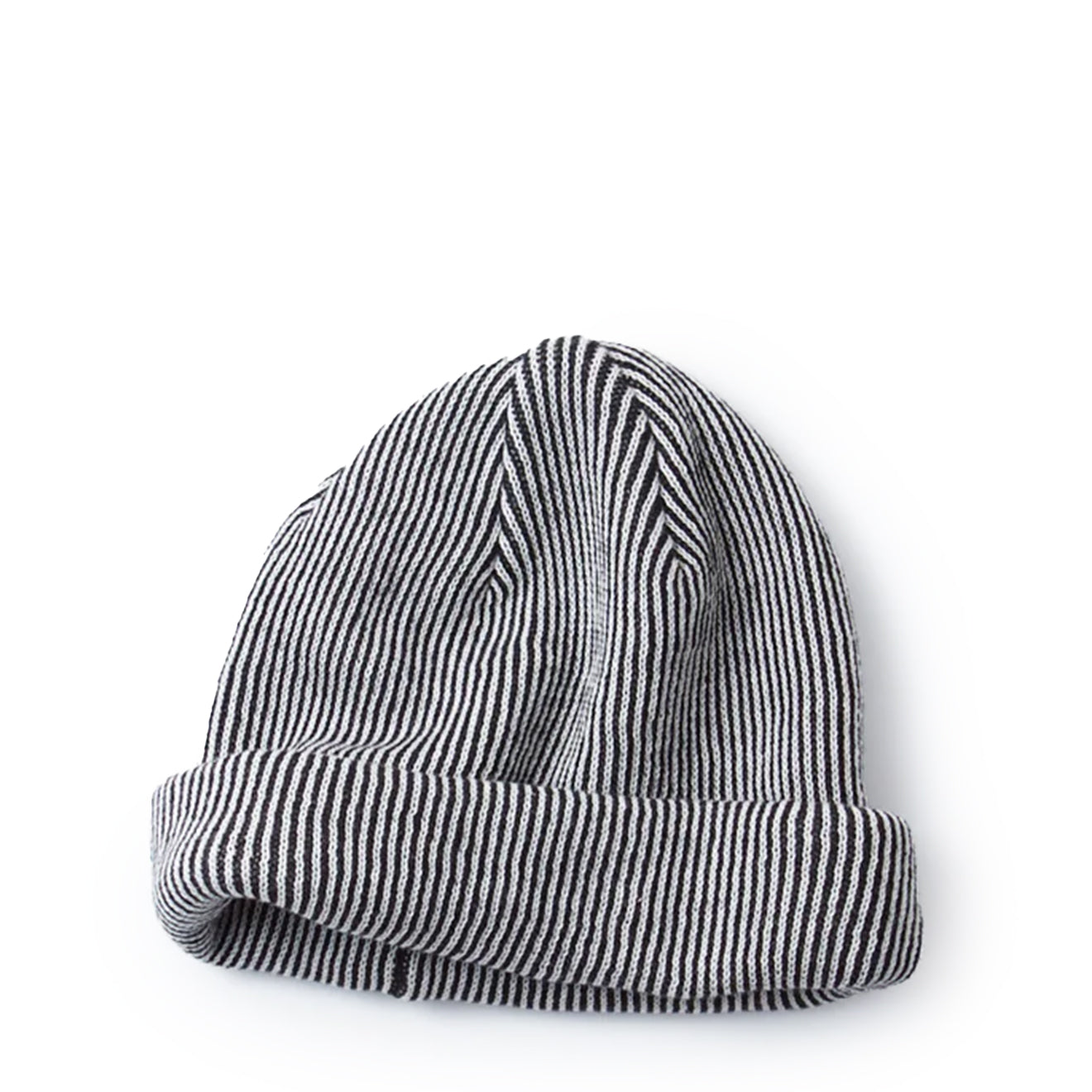 Rototo Super Soft 2 Way Beanie Stripe Ivory / Black