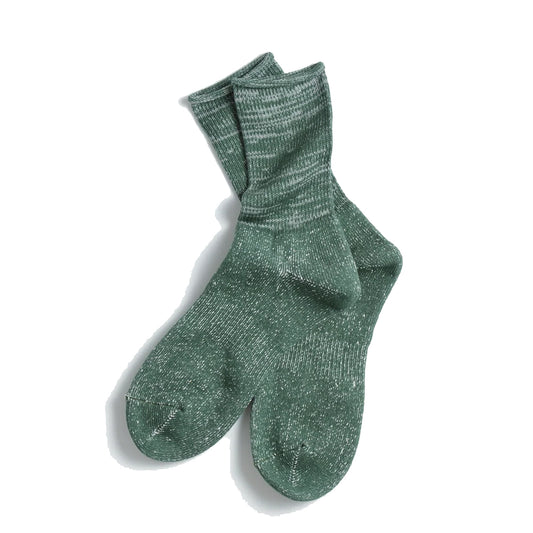 Rototo Washi Pile Crew Sock Dark Green