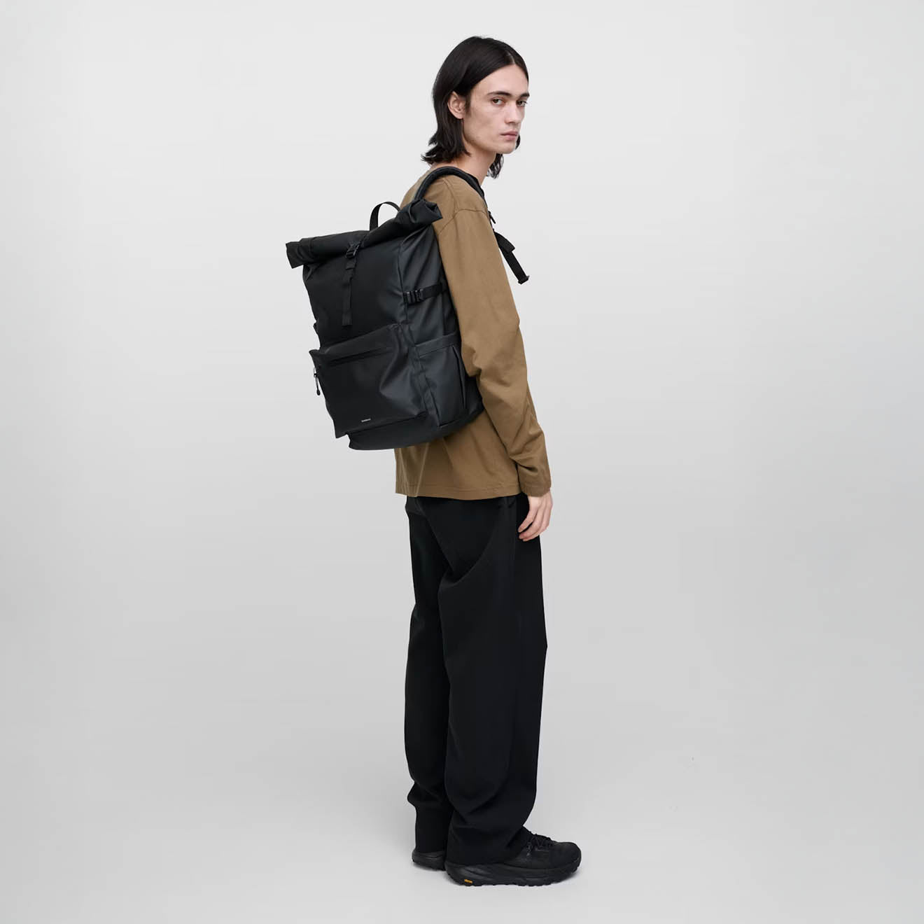 Sandqvist Stream Rolltop Backpack Large Black - pam pam 