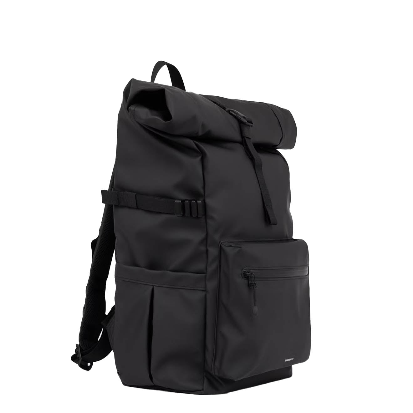 Sandqvist Stream Rolltop Backpack Large Black - pam pam 