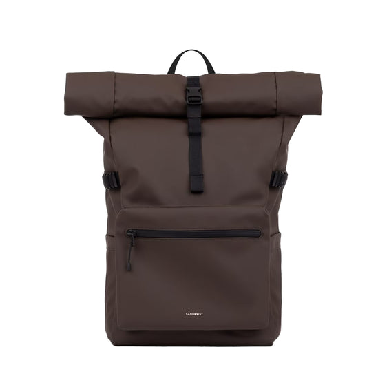 Sandqvist Stream Rolltop Backpack Large Brown - pam pam
