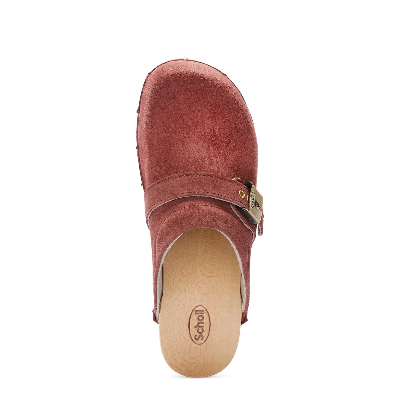Scholl Pescura Clog 50 Wood Sandals Brick Red - pam pam 