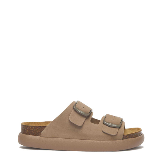 Scholl Womens Noelle Chunky Cork Sandals Dark Beige