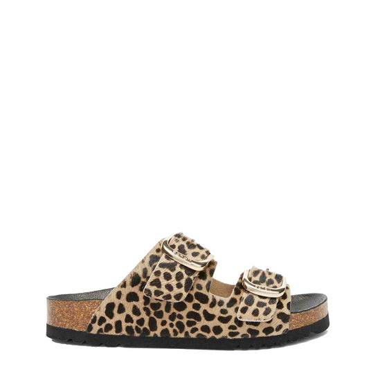 Scholl Womens Noelle Cork Sandals Leopard