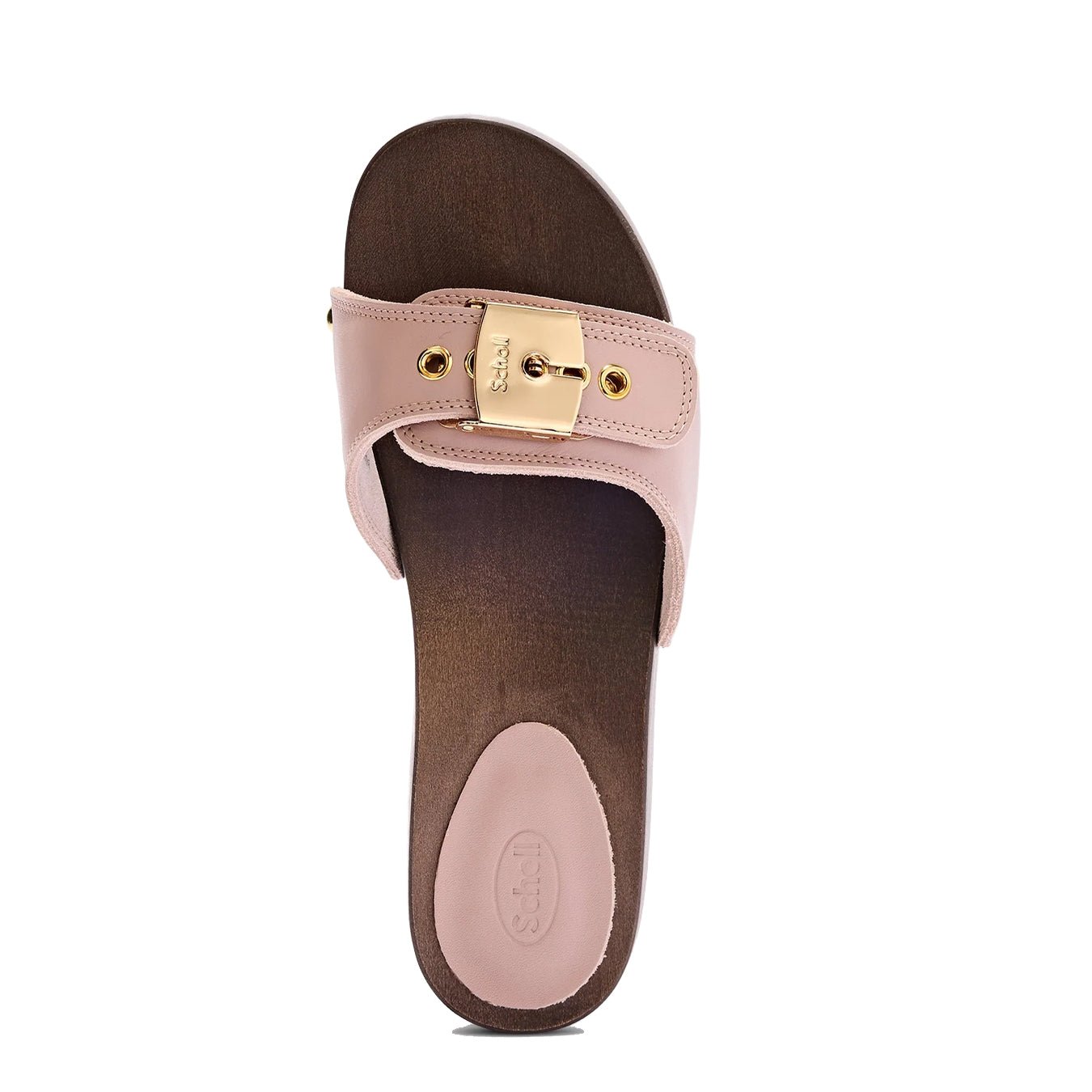 Scholl Womens Pescura Heel Wood Sandals Antique Pink