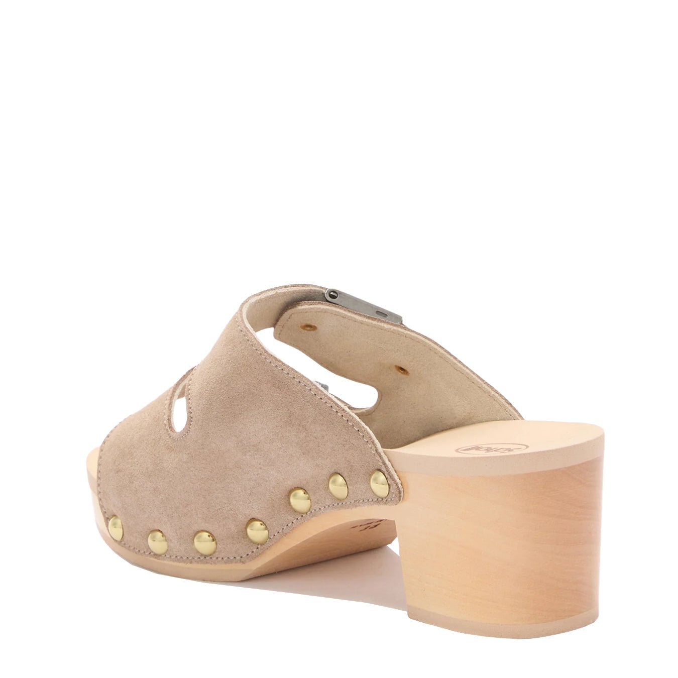 Scholl Womens Pescura Ibiza 2 Straps Wood Sandals Dark Beige