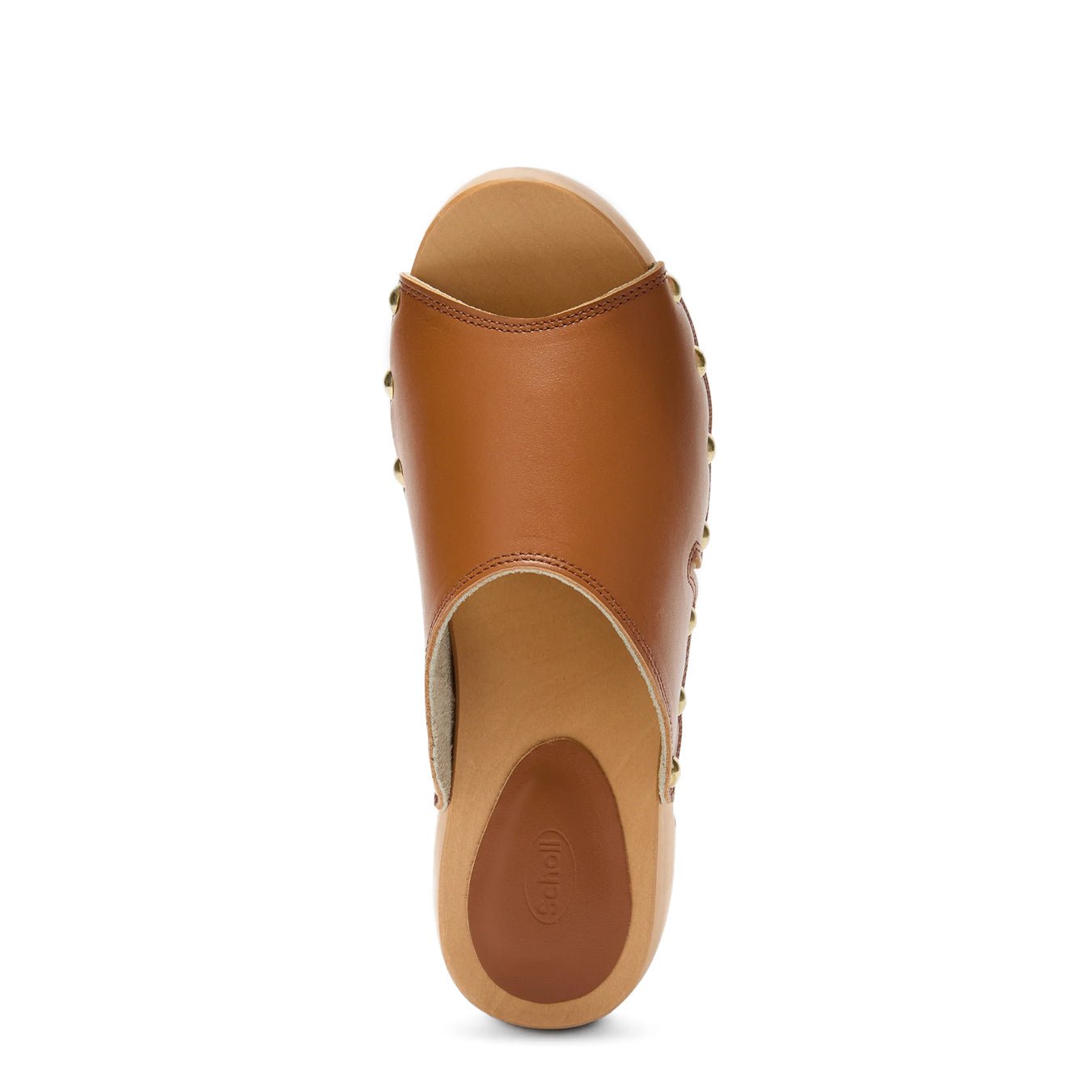 Scholl Womens Pescura Wave Wood Sandals Cognac