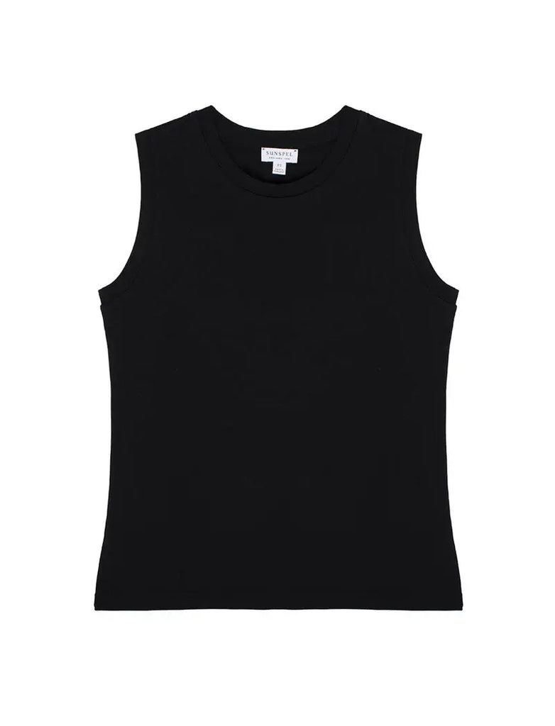 Sunspel Boy Fit Tank T-Shirt Black Sunspel