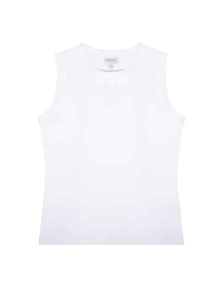 Sunspel Boy Fit Tank T-Shirt White Sunspel