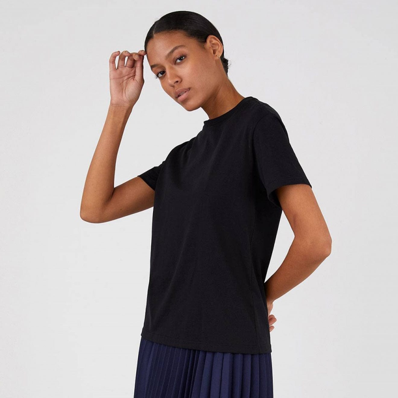 Sunspel Boy Fit Crew Neck T-Shirt Black