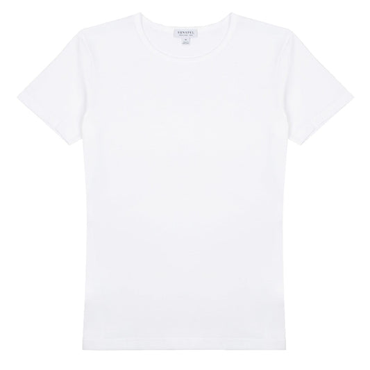 Sunspel Womens Classic T-Shirt White - pam pam