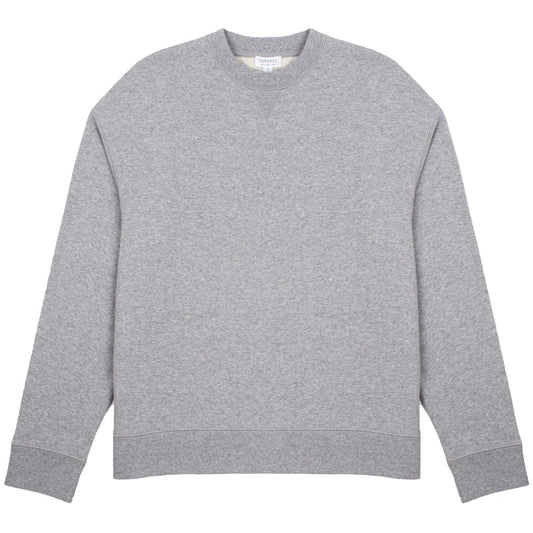 Sunspel Loopback Sweatshirt Grey Melange